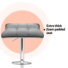 Load image into Gallery viewer, Artiss 4x Bar Stools Linen Padded Gas Lift