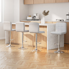 Load image into Gallery viewer, Artiss 4x Bar Stools Leather Gas Lift White