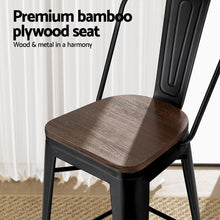 Load image into Gallery viewer, 2x Artiss Metal Bar Stools Wooden Seat Retro Counter Stool