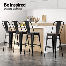Load image into Gallery viewer, 2x Artiss Metal Bar Stools Wooden Seat Retro Counter Stool