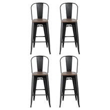 Load image into Gallery viewer, 4x Artiss Metal Bar Stools Wooden Seat Retro Counter Stool