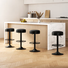 Load image into Gallery viewer, Artiss 4x Bar Stools Leather Padded Gas Lift Black