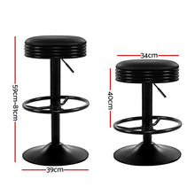 Load image into Gallery viewer, Artiss 4x Bar Stools Leather Padded Gas Lift Black