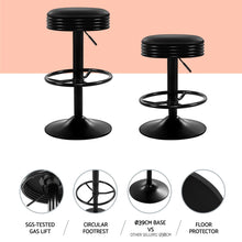 Load image into Gallery viewer, Artiss 4x Bar Stools Leather Padded Gas Lift Black