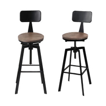 Load image into Gallery viewer, Artiss 4x Bar Stools Kitchen Dining Chairs Adjustable Wood Stool w/Backrest