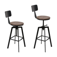 Load image into Gallery viewer, Artiss 4x Bar Stools Kitchen Dining Chairs Adjustable Wood Stool w/Backrest
