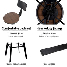 Load image into Gallery viewer, Artiss 4x Bar Stools Kitchen Dining Chairs Adjustable Wood Stool w/Backrest