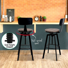 Load image into Gallery viewer, Artiss 4x Bar Stools Kitchen Dining Chairs Adjustable Wood Stool w/Backrest