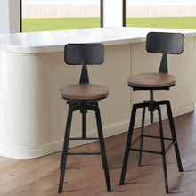 Load image into Gallery viewer, Artiss 4x Bar Stools Kitchen Dining Chairs Adjustable Wood Stool w/Backrest