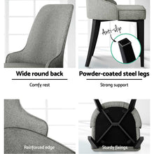Load image into Gallery viewer, Artiss Dining Chairs Set of 4 Linen Fabric Grey