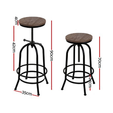 Load image into Gallery viewer, Artiss 4x Bar Stools Kitchen Dining Chairs Adjustable Wooden Vintage Stool