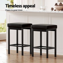 Load image into Gallery viewer, 2x Artiss Metal Bar Stools PU Seat Dining Counter Chairs