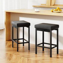Load image into Gallery viewer, 2x Artiss Metal Bar Stools PU Seat Dining Counter Chairs