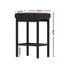 Load image into Gallery viewer, A Set of 4 Artiss Metal Bar Stools PU Seat Dining Counter Chairs