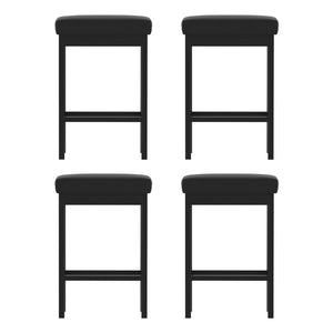 A Set of 4 Artiss Metal Bar Stools PU Seat Dining Counter Chairs