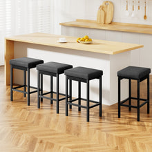 Load image into Gallery viewer, A Set of 4 Artiss Metal Bar Stools PU Seat Dining Counter Chairs