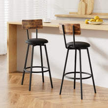 Load image into Gallery viewer, Artiss 2X Industrial Bar Stools Upholstered Counter Chairs Steel Frame Anti-Scratch