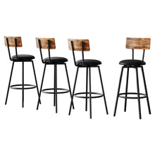 Load image into Gallery viewer, Artiss 4X Industrial Bar Stools Upholstered Counter Chairs Steel Frame Anti-Scratch