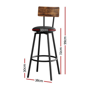 Artiss 4X Industrial Bar Stools Upholstered Counter Chairs Steel Frame Anti-Scratch