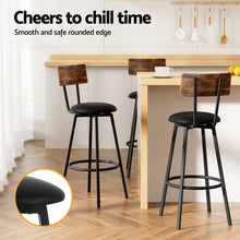Load image into Gallery viewer, Artiss 4X Industrial Bar Stools Upholstered Counter Chairs Steel Frame Anti-Scratch
