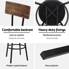 Load image into Gallery viewer, Artiss 4X Industrial Bar Stools Upholstered Counter Chairs Steel Frame Anti-Scratch