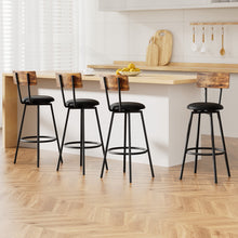 Load image into Gallery viewer, Artiss 4X Industrial Bar Stools Upholstered Counter Chairs Steel Frame Anti-Scratch