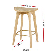 Load image into Gallery viewer, Artiss 4x Bar Stools Bamboo Rattan Stool Counter Chair Kitchen Barstools