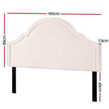 Load image into Gallery viewer, Bed Frame Bed Head Headboard King Velvet IRIS Beige