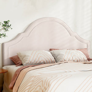 Bed Frame Bed Head Headboard King Velvet IRIS Beige