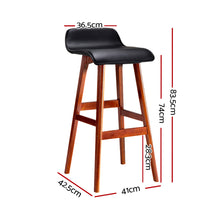 Load image into Gallery viewer, Artiss 4x Bar Stools Wooden Stool Black