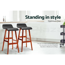 Load image into Gallery viewer, Artiss 4x Bar Stools Wooden Stool Black