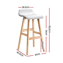 Load image into Gallery viewer, Artiss 4x Bar Stools Wooden Stool White
