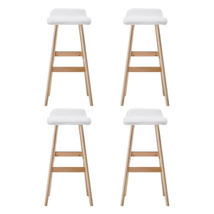 Artiss 4x Bar Stools Wooden Stool White