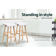 Load image into Gallery viewer, Artiss 4x Bar Stools Wooden Stool White