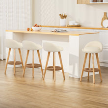 Load image into Gallery viewer, Artiss 4x Bar Stools Padded Leather Wooden Beige