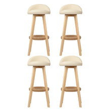 Load image into Gallery viewer, Artiss 4x Bar Stools Padded Leather Wooden Beige