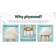 Load image into Gallery viewer, Artiss 4x Bar Stools Padded Leather Wooden Beige