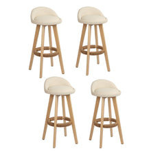 Load image into Gallery viewer, Artiss 4x Bar Stools Padded Leather Wooden Beige