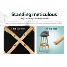 Load image into Gallery viewer, Artiss 4x Bar Stools Padded Linen Wooden Grey