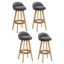 Load image into Gallery viewer, Artiss 4x Bar Stools Padded Linen Wooden Grey