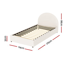 Load image into Gallery viewer, Artiss Bed Frame Gas Lift Strorage Beds Base Platform Boucle Fabric King Single ELLA