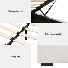Load image into Gallery viewer, Artiss Bed Frame Double Size Gas Lift Beige VILA