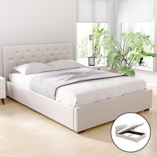 Load image into Gallery viewer, Artiss Bed Frame Double Size Gas Lift Beige VILA