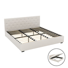Load image into Gallery viewer, Artiss Bed Frame King Size Gas Lift Beige VILA