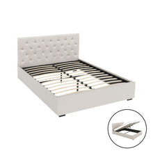 Load image into Gallery viewer, Artiss Bed Frame Queen Size Gas Lift Beige VILA