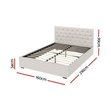 Load image into Gallery viewer, Artiss Bed Frame Queen Size Gas Lift Beige VILA
