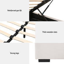 Load image into Gallery viewer, Artiss Bed Frame Queen Size Gas Lift Beige VILA