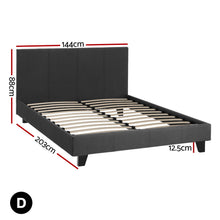 Load image into Gallery viewer, Artiss Bed Frame Double Size Charcoal NEO
