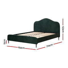 Load image into Gallery viewer, Bed Frame Queen Size Velvet Dark Green OLAN