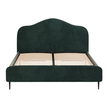 Load image into Gallery viewer, Bed Frame Queen Size Velvet Dark Green OLAN